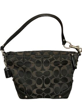 Coach Mini Carly Signature Jacquard Logo Shoulder Bag Hobo Bag F44143